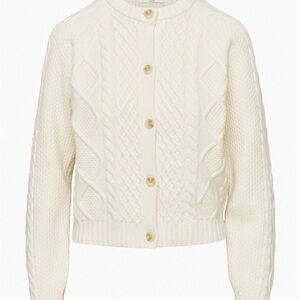 Sunday Best Whisper White Dwell Cable Knit Cardigan